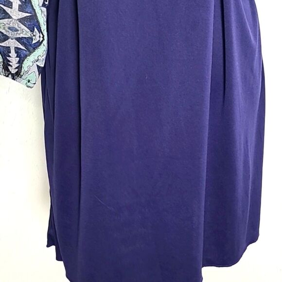 BeBop Blue & Purple Aztec Print Mini-Dress, Sheer with Lining, Size Large - Picture 10 of 12